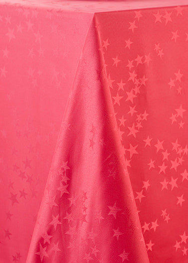 Nappe de fêtes motif étoiles ton sur ton Rouge