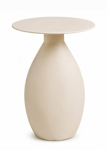 Table d'appoint émaillée haut. 50cm CALAIS Blanc Casse