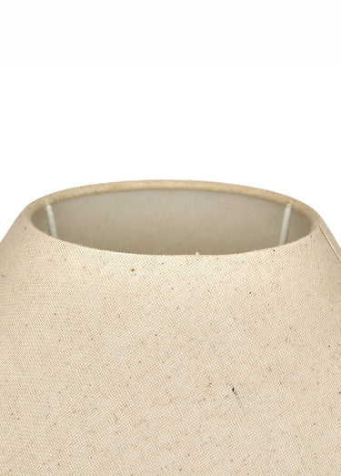Lampe pied boule céramique abat jour lin Terracota