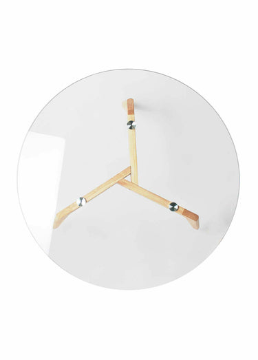 Table basse ronde avec plateau en verre Transparent / Marron