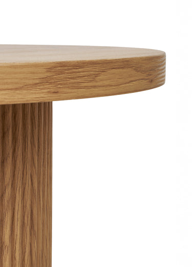 Table d'appoint ronde en chêne plaqué Naturel