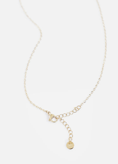 Collier pendentif pierre acier inoxydable Dore