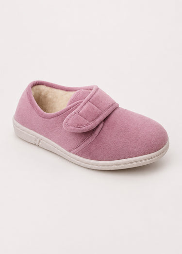 Chaussons scratchés fourrés Rose