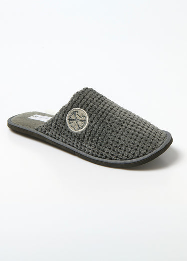 Chaussons mules éponge texturées Gris