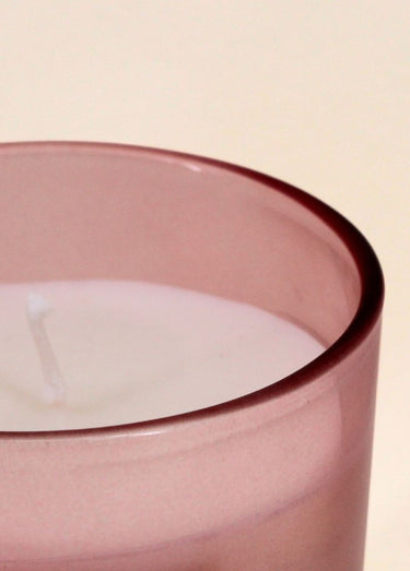 Bougie parfumée pot verre + couvercle Rose