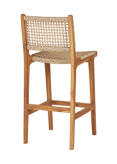 Chaise de bar teck et rotin DERBY Naturel