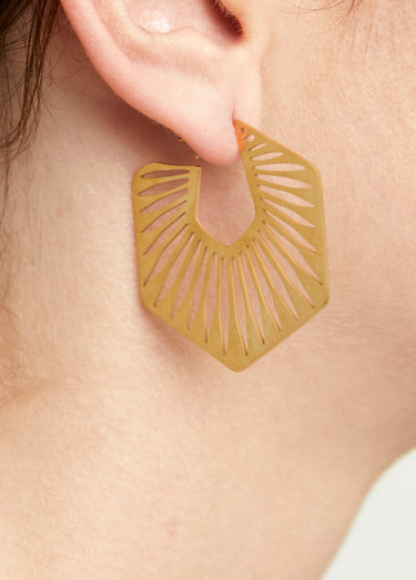 Boucles d'oreille géométriques en acier Dore