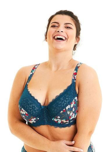 Soutien-gorge armatures, imprimé fantaisie Imprime/Bleu