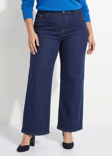 Jean 5 poches extensible coupe large Bleu Stone