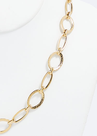 Collier maille fantaisie acier inoxydable doré Dore