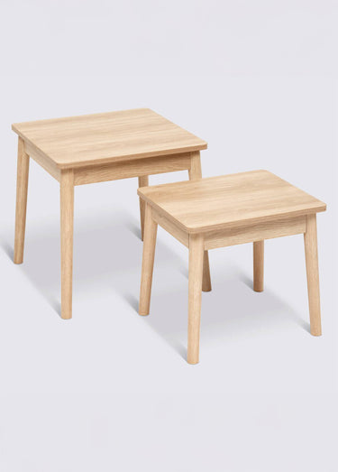 Tables gigognes rectangle, décor bois Beige