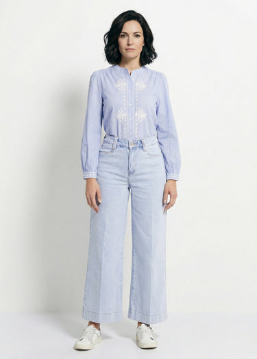 Jean large 5 poches, spécial PETITE Bleu Clair