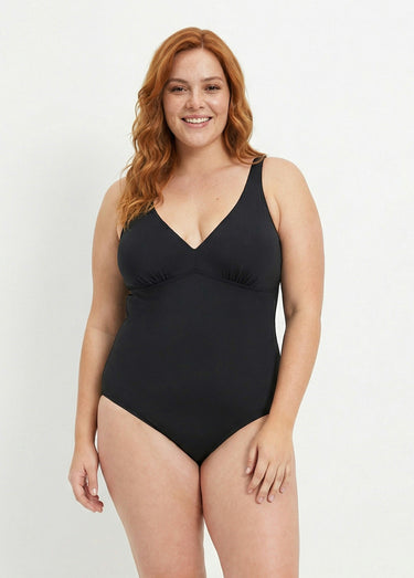 Maillot de bain 1 pièce décolleté V Noir