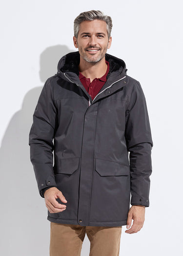 Parka à capuche intérieur fourrure Noir