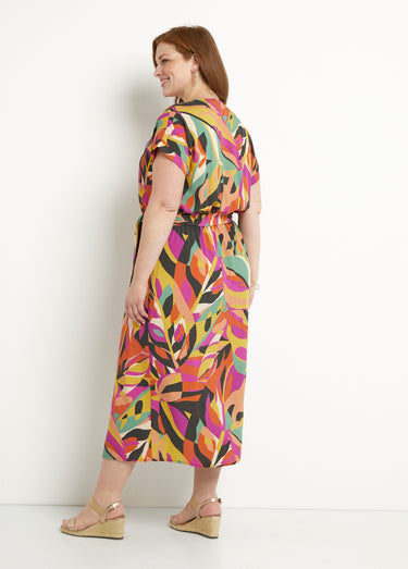Robe courte cache-coeur multicolore Multicolore