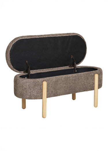 Banc de rangement avec pieds bois de pin Marron