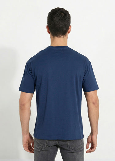 T-shirt pur coton avec col rond, Essentiel Marine