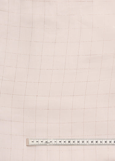 Coupon tissu carreaux tendance fil métallisé Beige