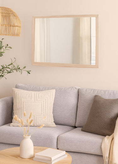 Grand miroir rectangulaire en rotin Naturel