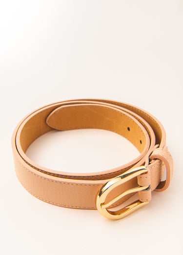 Ceinture en cuir avec boucle Rose Nude