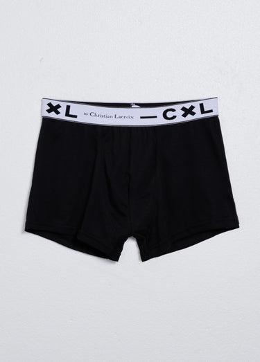 Boxers unis foncés, ceinture élastiquée Noir