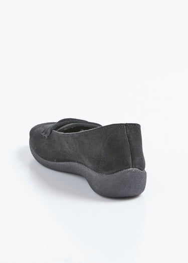 Mocassins compensés souples cuir velours Noir