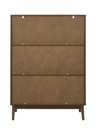 Bibliothèque en bois foncé rainuré Marron