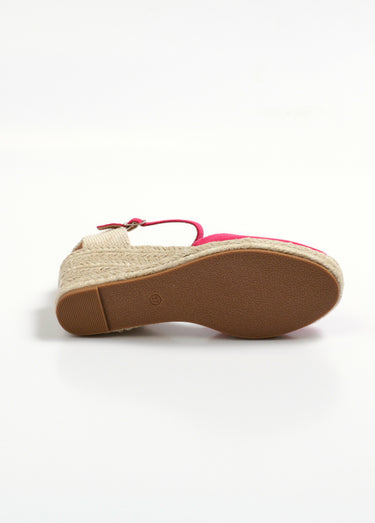 Espadrilles compensées semelle corde Rose
