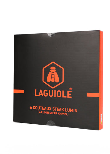 Set 6 couteaux à steak lame acier Lumin Noir