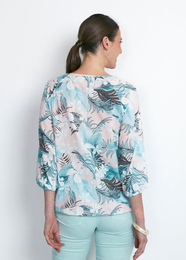Tunique manches 3/4 voile Imprime/Rose