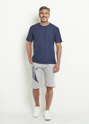 Short long en molleton avec lien à nouer Gris