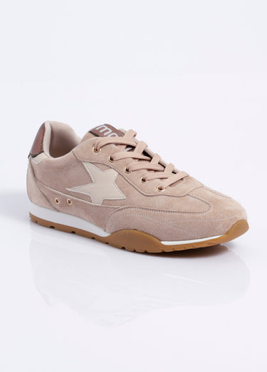 Sneakers semelle plate détails fantaisie Taupe