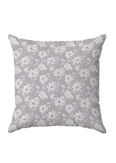 Taie d'oreiller imprimé fleurs flanelle coton Taupe