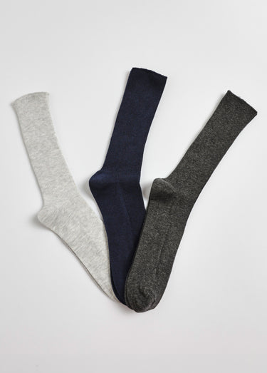 Lot de 3 Chaussettes jambes sensibles, assorties Gris