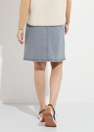 Jupe trapèze en jean stretch Gris