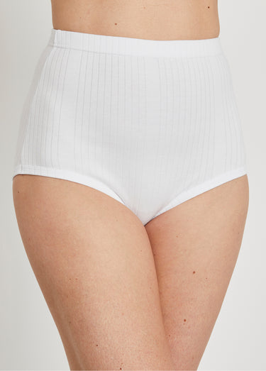 Culottes taille haute côtelée - lot de 2 Blanc Lotde 2