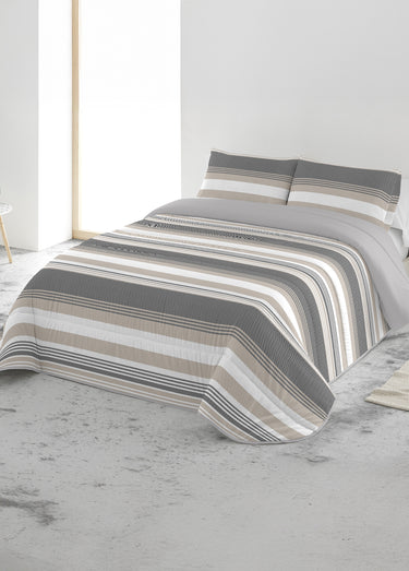 Couette microfibre double face 400 g/m² Imprime Gris