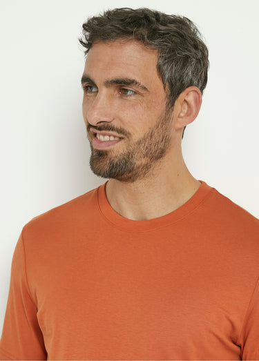 T-shirt coton manches courtes col rond Orange