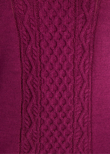 Robe pull courte maille fantaisie Cassis