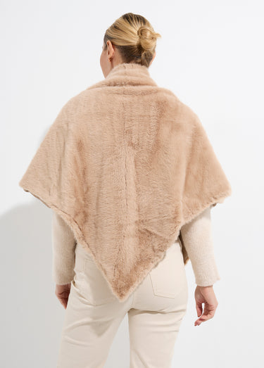Tour de cou fausse fourrure léopard Beige