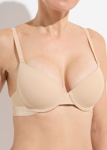 Ensemble invisible soutien gorge shorty Beige