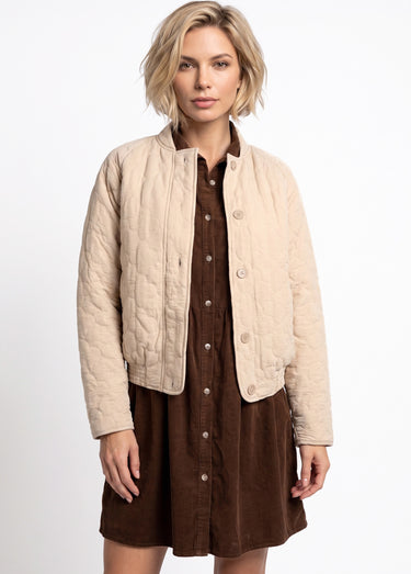 Veste teddy matelassée inspiration bohème Ecru