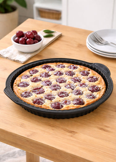 Moule à tarte en silicone et acier Noir