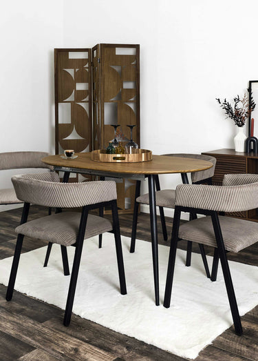Fauteuils minimalistes velours cotelé 1T Taupe / Noir