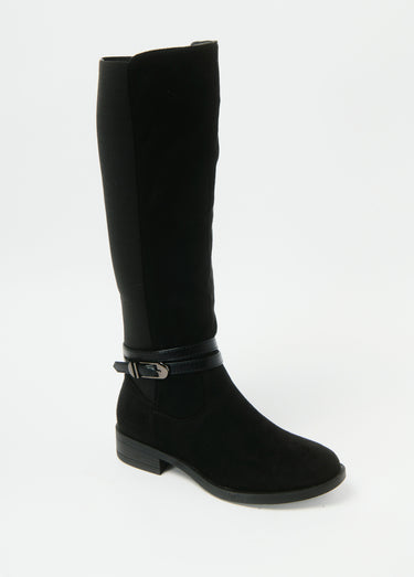 Bottes plates élastiquées lien cheville Noir