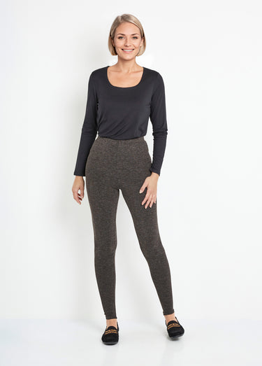 Legging long ceinture élastiqué maille chaude Gris Chine