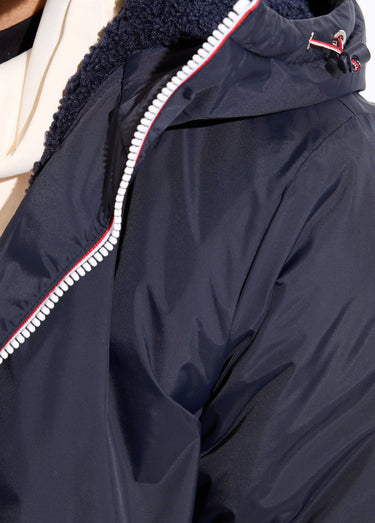 Parka longue chaude fourrée déperlante Marine