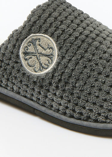 Chaussons mules éponge texturées Gris