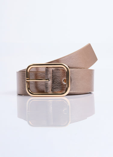 Ceinture boucle métallisée rectangle Cuivre