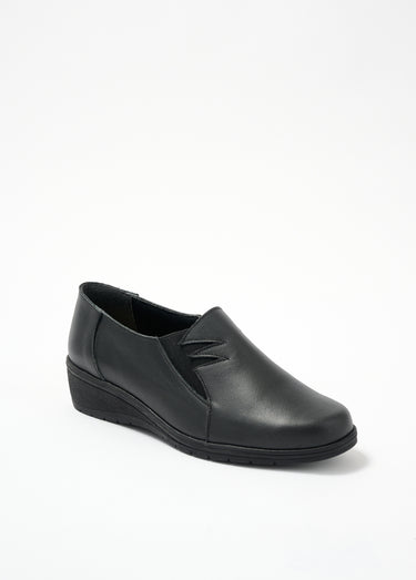Mocassins souples élastiqués largeur confort Noir